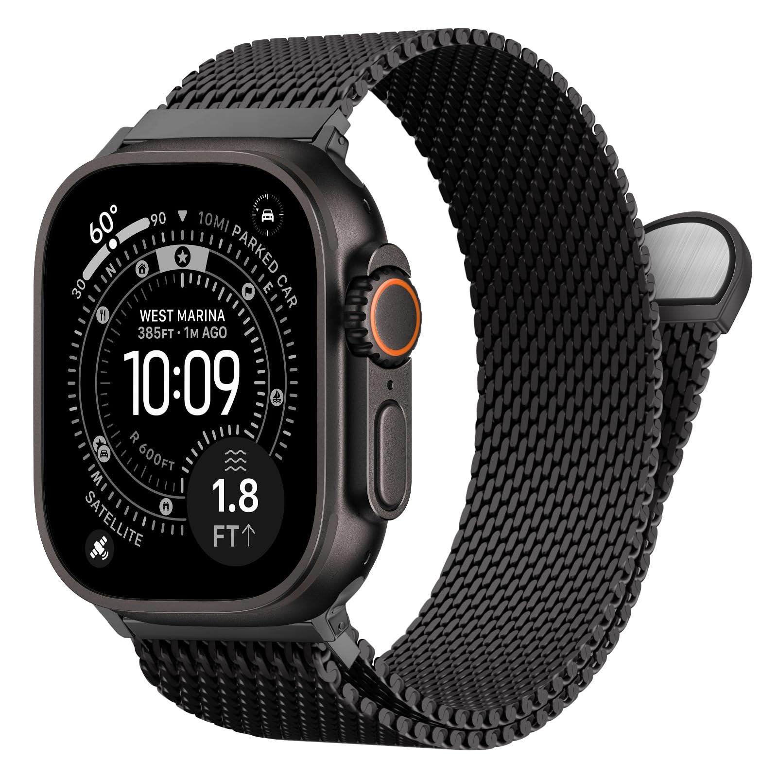 Mesh Coil Strip - สายโลหะหนาสำหรับ Apple Watch Band Ultra2 3