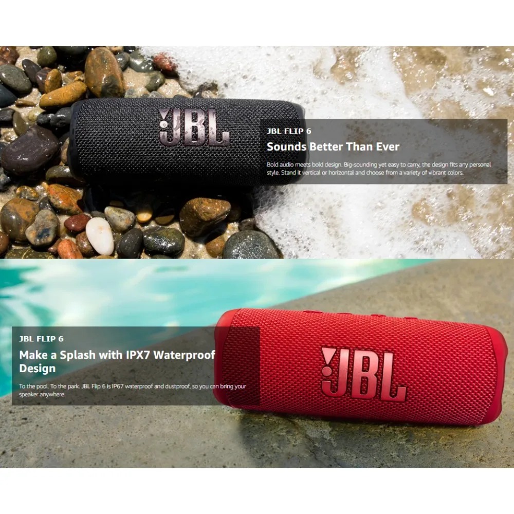 ลำโพงบลูทูธ JBL FLIP6 พร้อมเทค - Jbl Speaker Flip 6 บทวิจารณ์และราคา